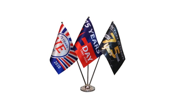 VE Day 75 Years (DESIGN B) Satin Table Flag